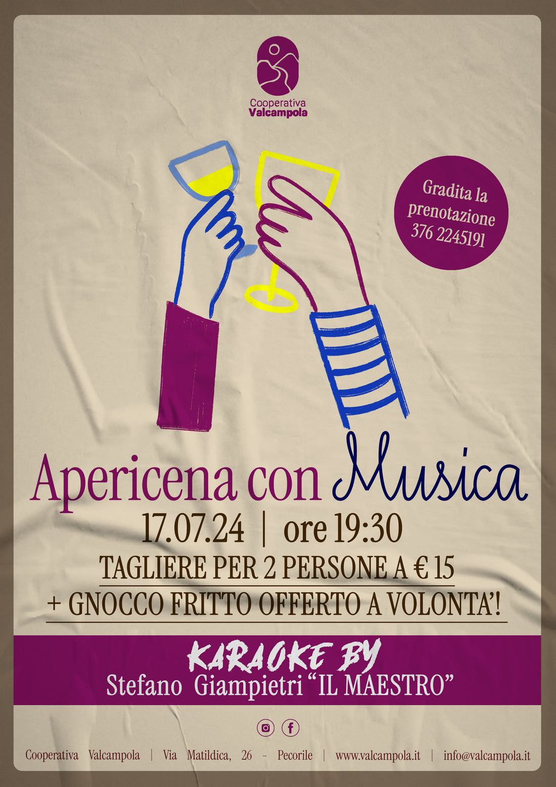 Apericena con Musica: Mercoledì 17 Luglio!